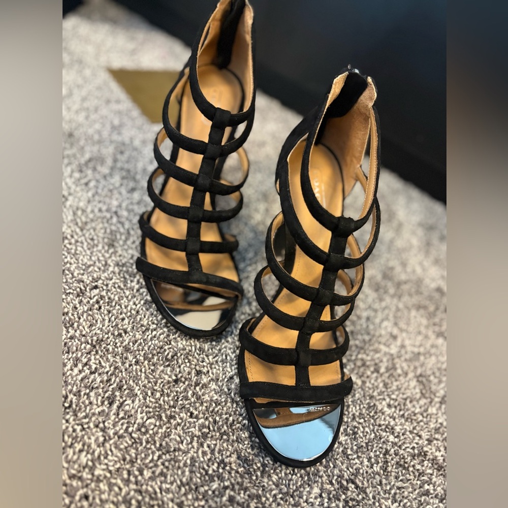 Coach Lavania black suede cage gladiator sandals - Picture 12 of 17